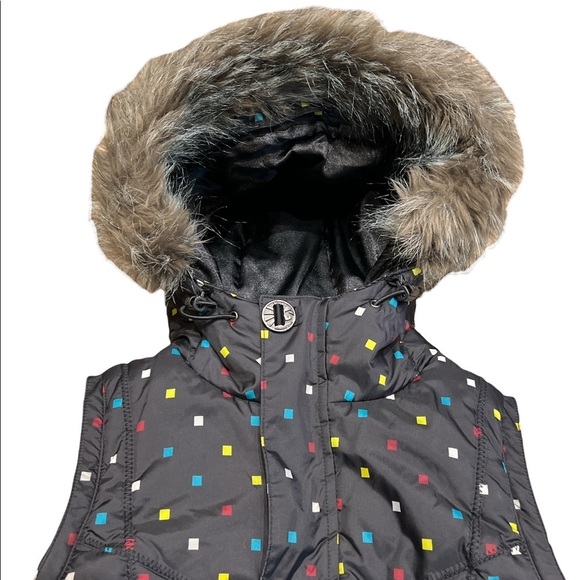 Burton Jacket Vest Dry Ride fur trimmed Hood full Zip SZ XS - Picture 1 of 13